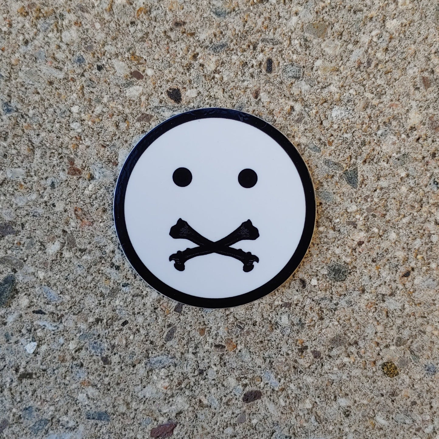 White Crossbone 2" Vinyl Sticker