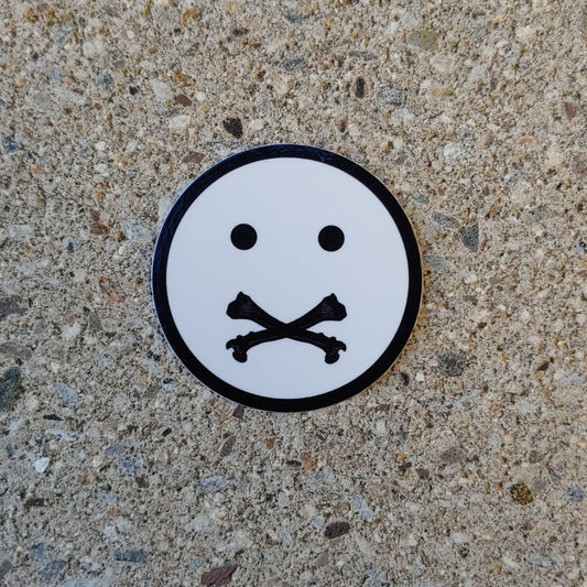 White Crossbone 2" Vinyl Sticker